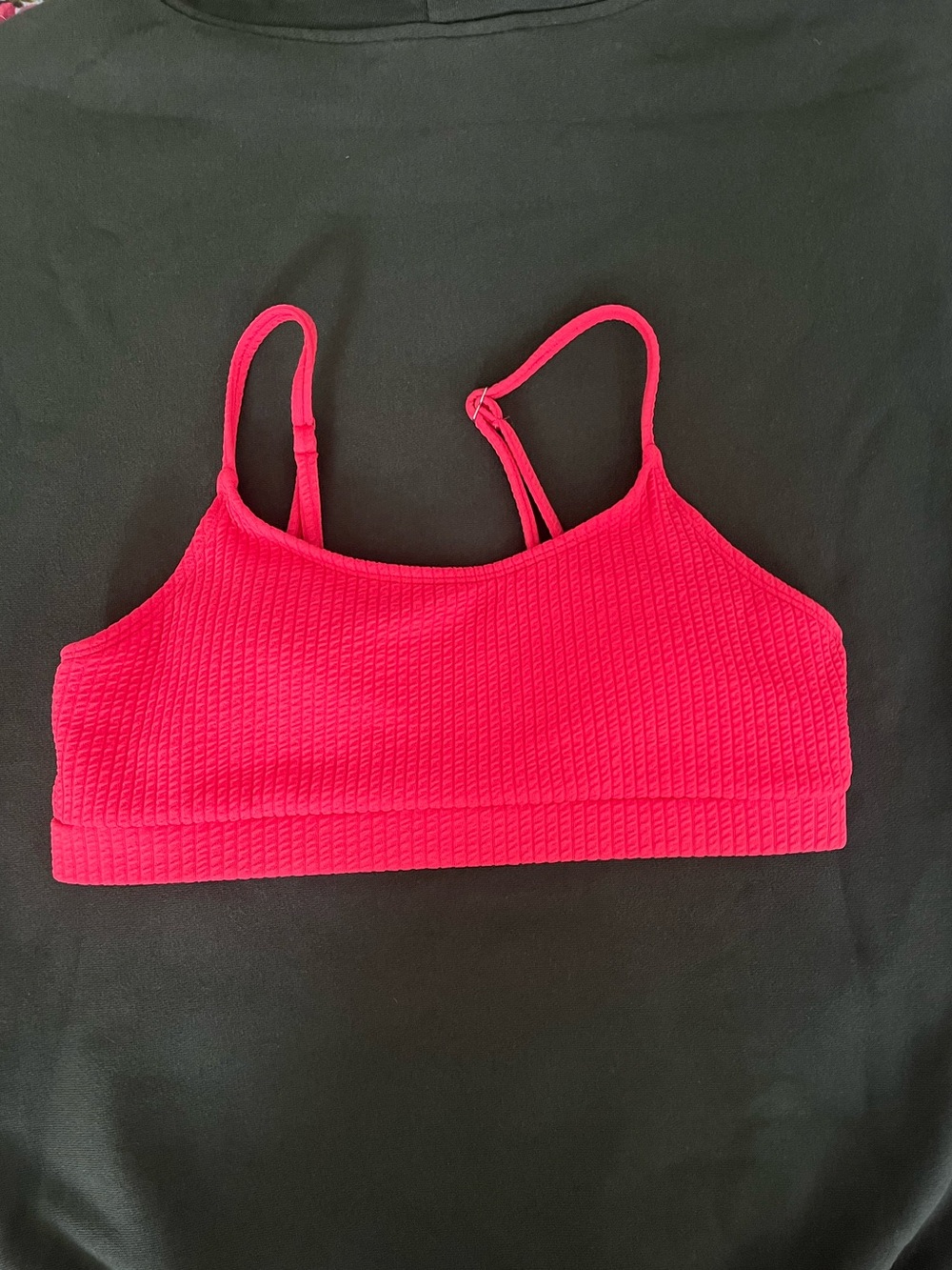 Hot Pink Ribbed Bikini Top - Women Swim Bikini